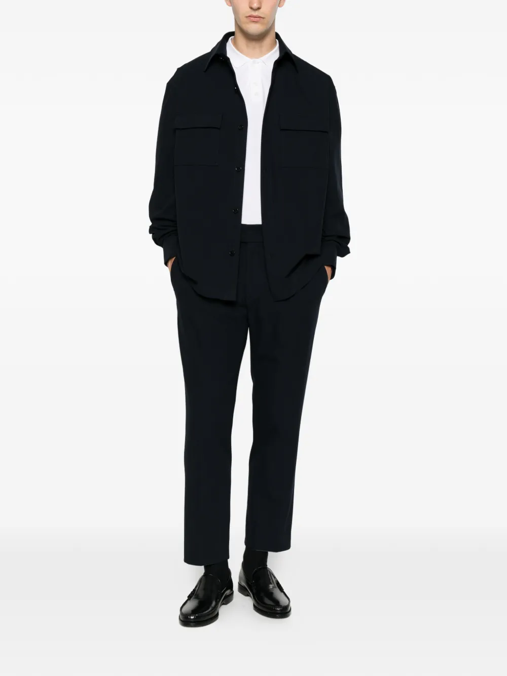 Karl Lagerfeld Broek met riemlussen Blauw