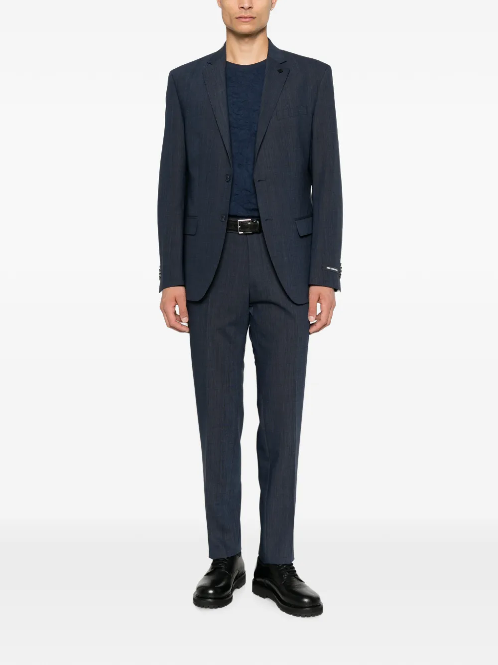 Karl Lagerfeld Blazer met enkele rij knopen en gekerfde revers Blauw