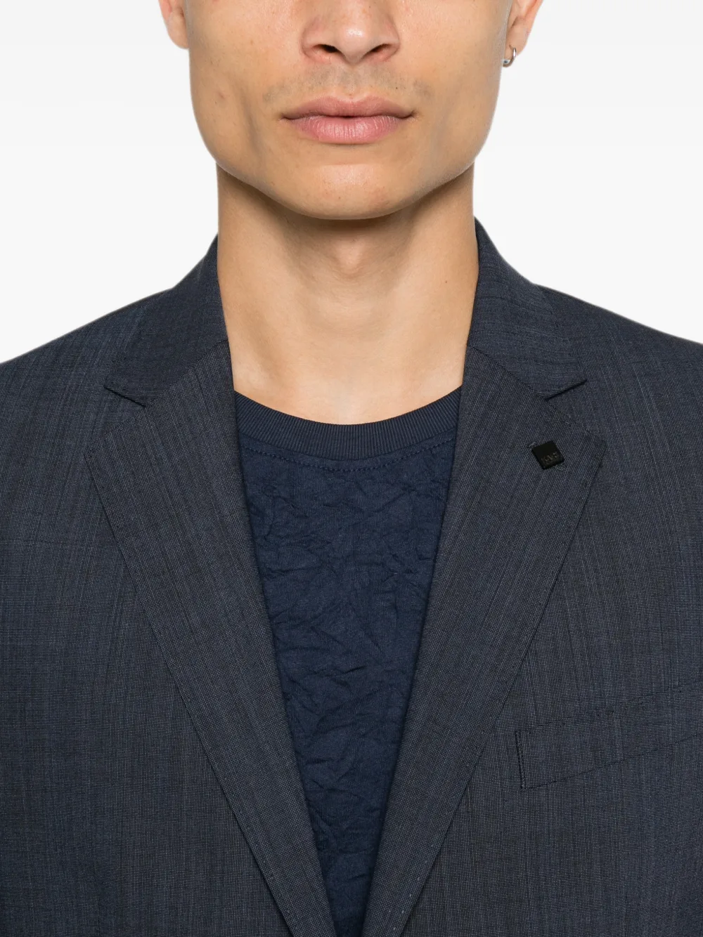 Karl Lagerfeld Blazer met enkele rij knopen en gekerfde revers Blauw