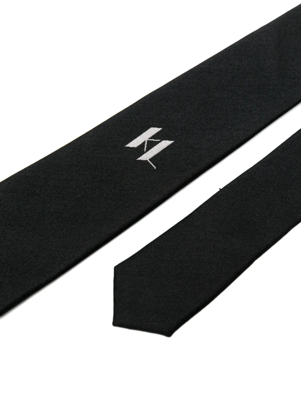 Karl Lagerfeld Stropdas met geborduurd logo Zwart