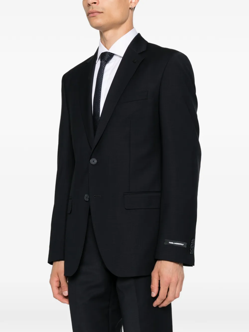 Karl Lagerfeld Blazer met enkele rij knopen Blauw