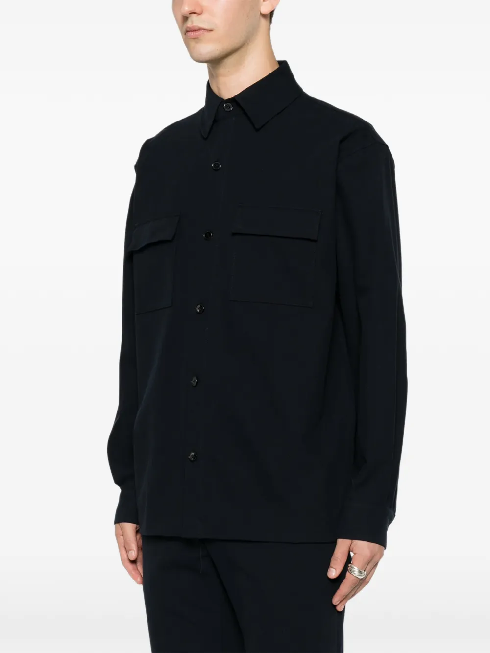 Karl Lagerfeld Shirtjack met borstzak Blauw
