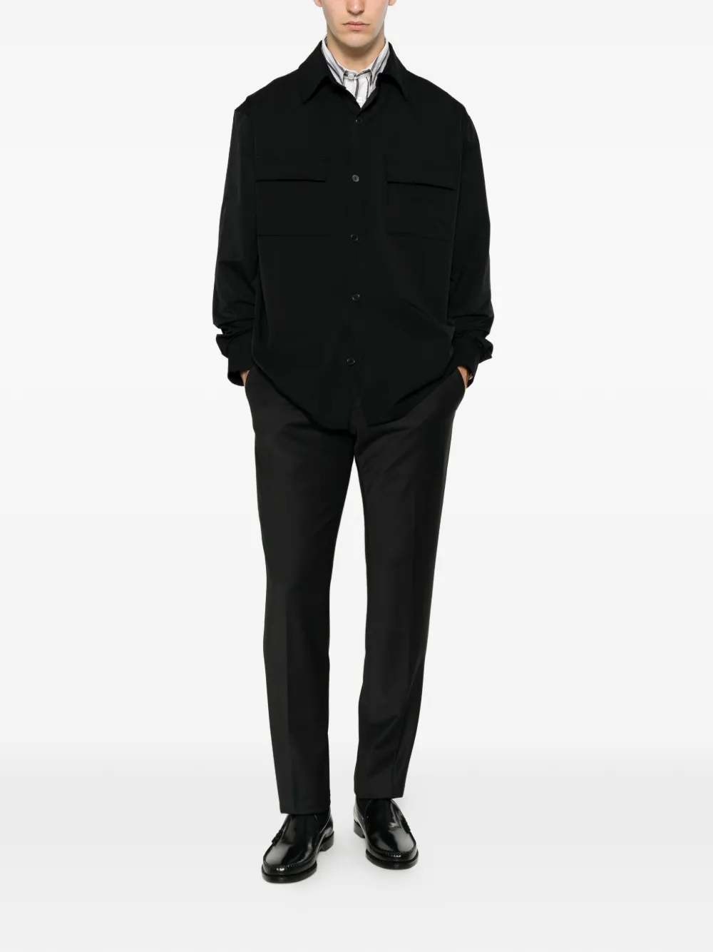 Karl Lagerfeld Shirtjack met klepzak Zwart