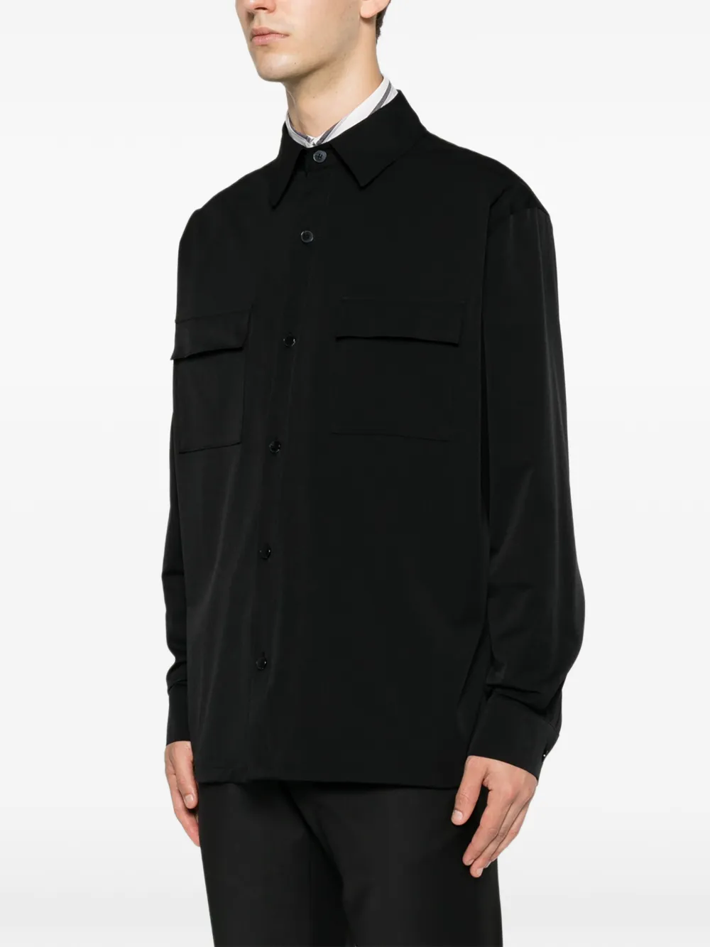 Karl Lagerfeld Shirtjack met klepzak Zwart