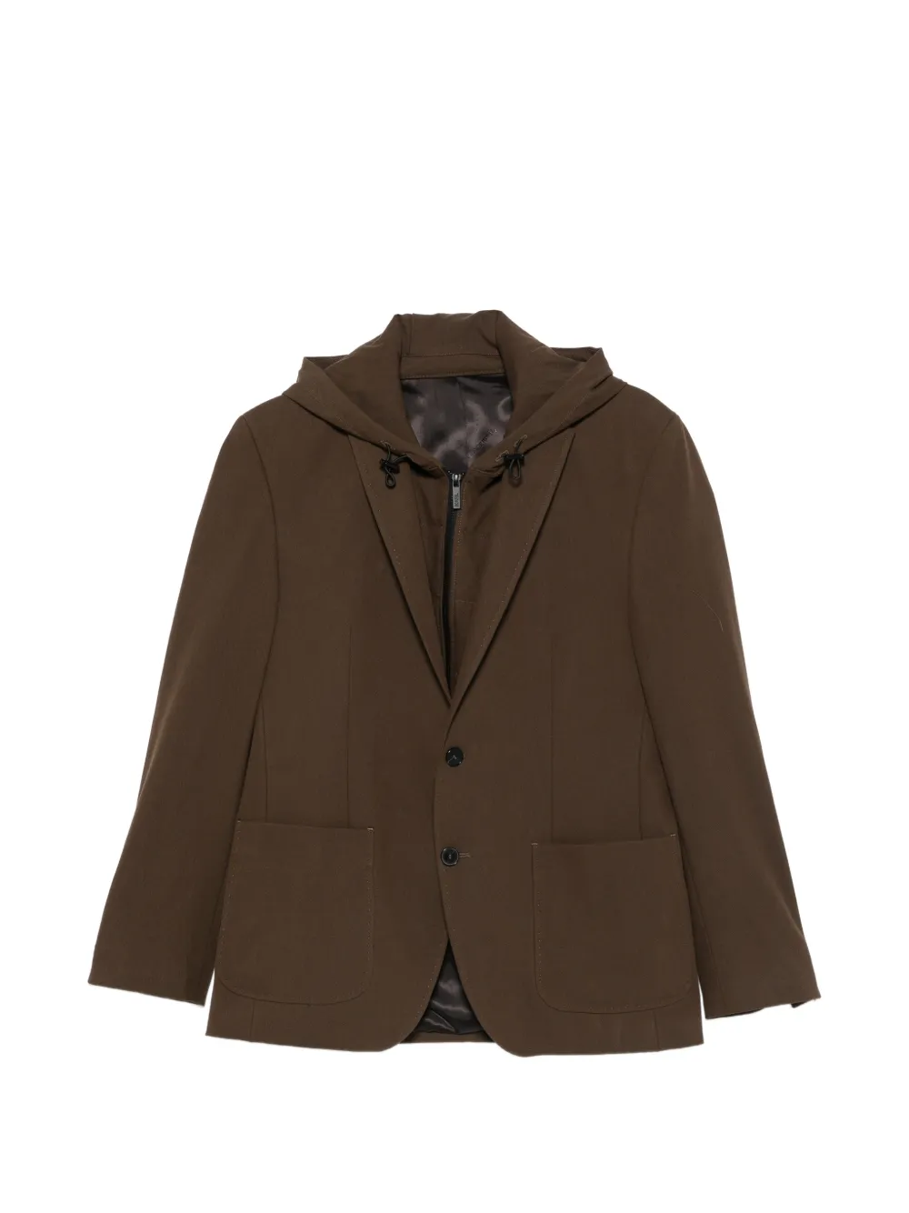 Karl Lagerfeld hooded single-breasted jacket - Braun