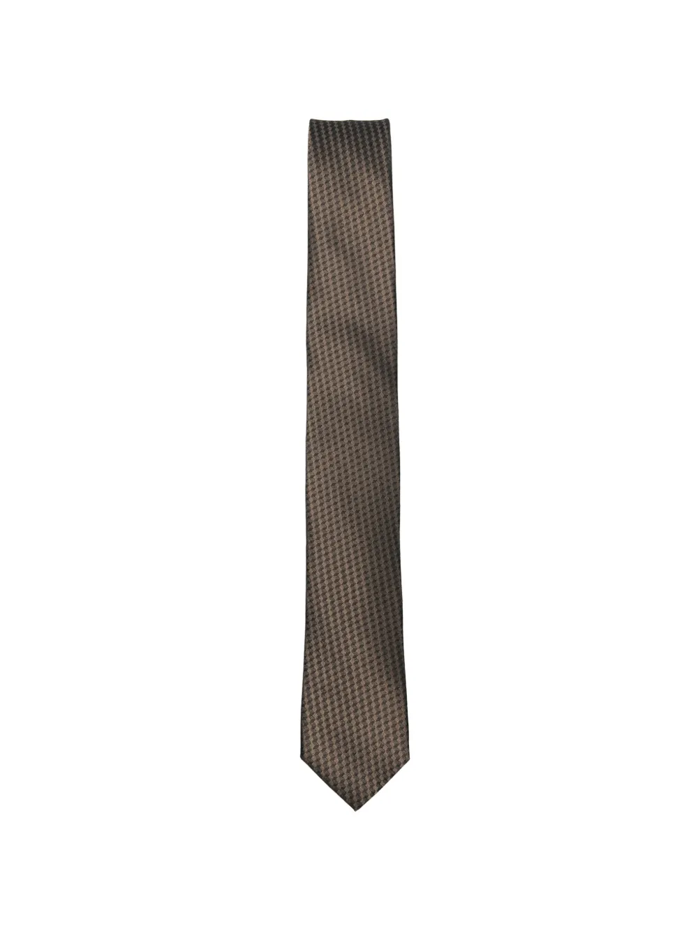 Karl Lagerfeld houndstooth-pattern tie - Nude