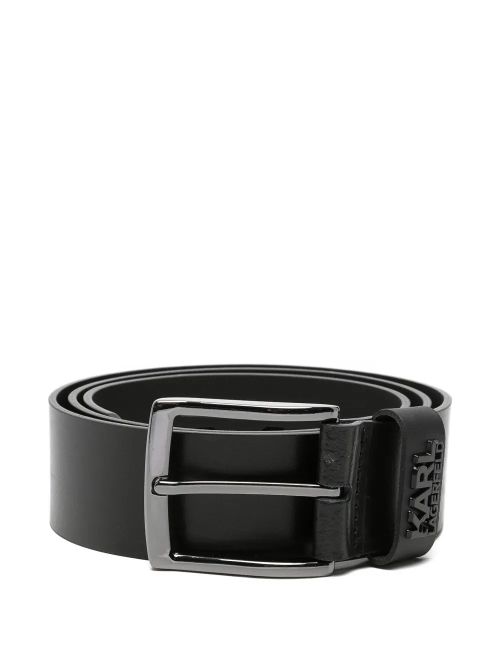 Karl Lagerfeld logo-plaque buckle belt - Nero