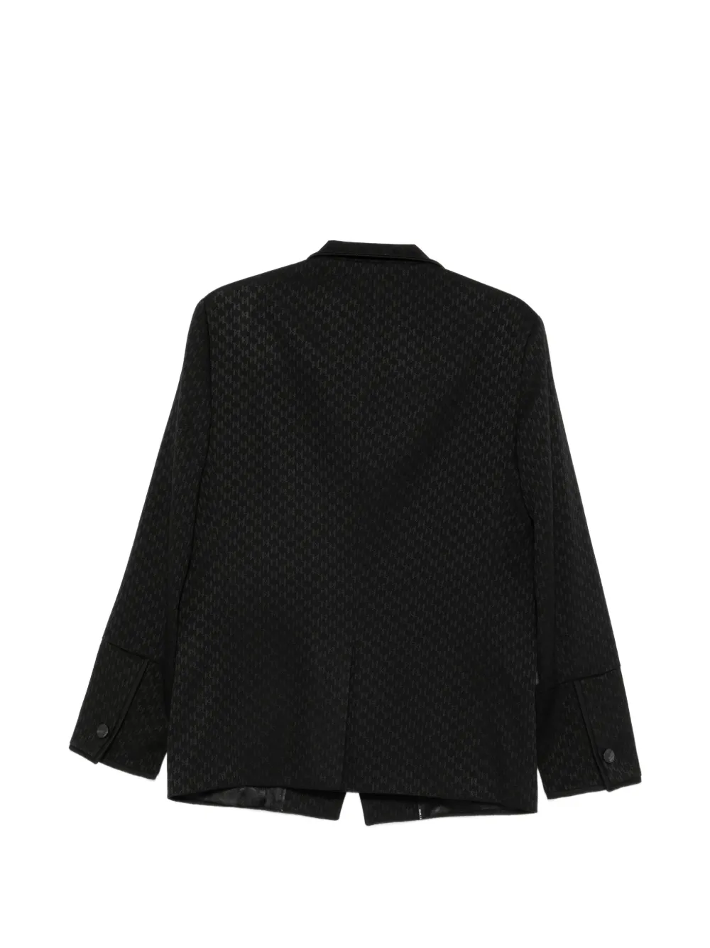 Karl Lagerfeld Blazer met gekerfde revers en monogram-patroon Zwart