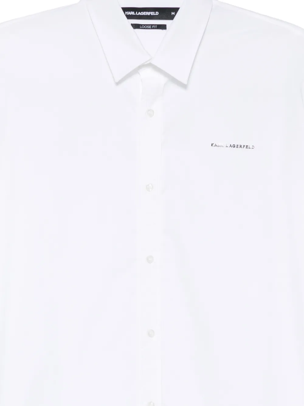 Karl Lagerfeld Losvallend overhemd met logo-detail Wit