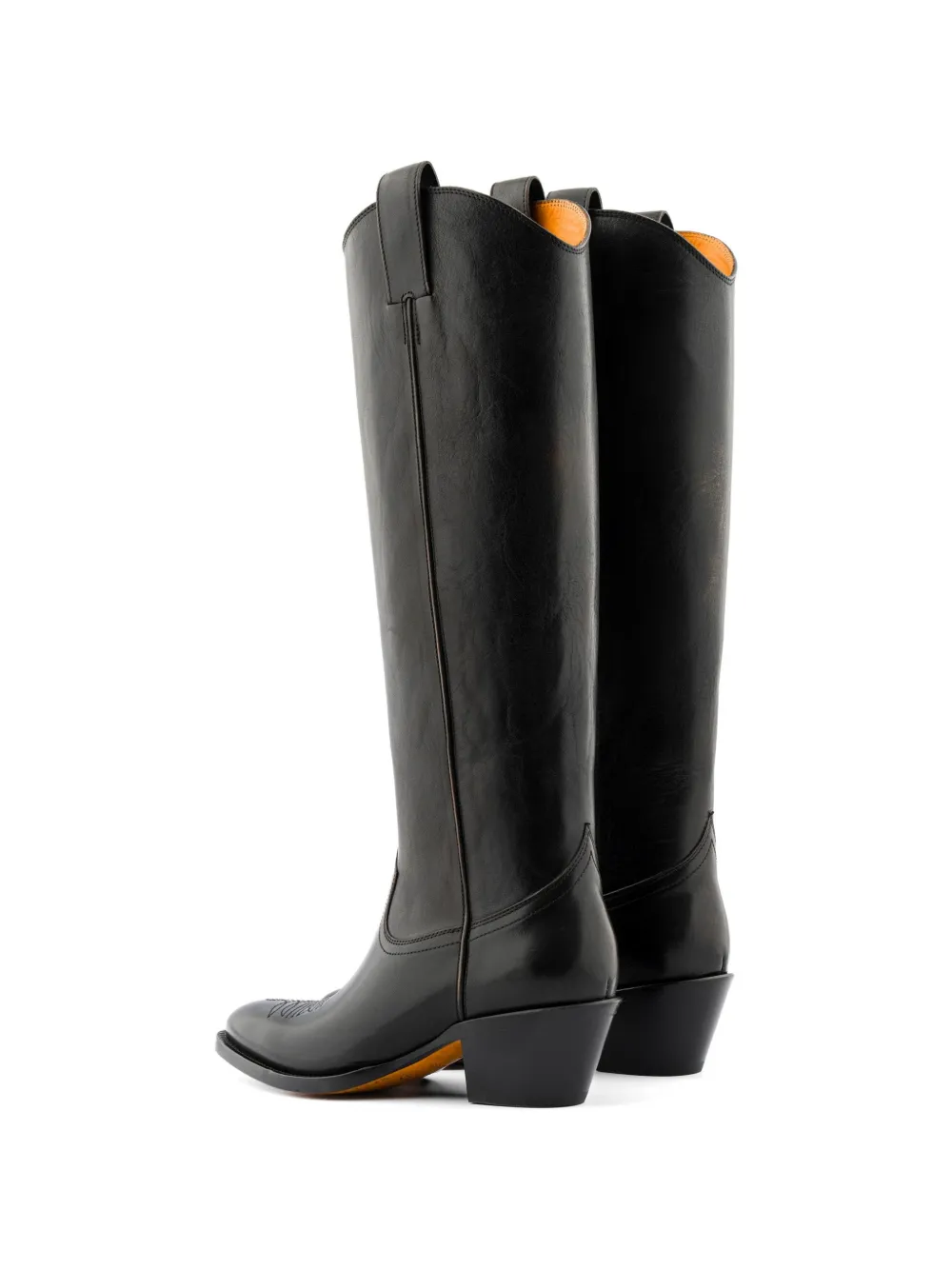 Buttero embroidered leather boots Zwart