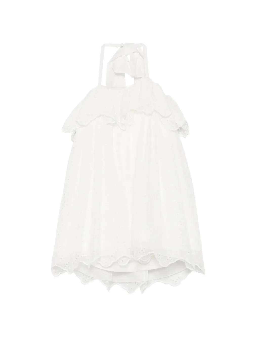 Mi Mi Sol broderie-anglaise ruffled dress - White