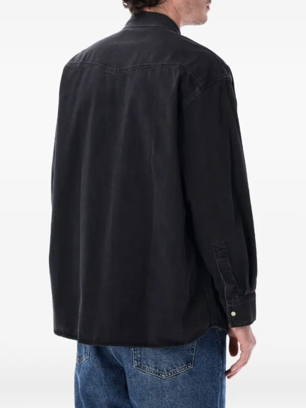 Studio Nicholson Texana Denim Shirt | Black | FARFETCH FI