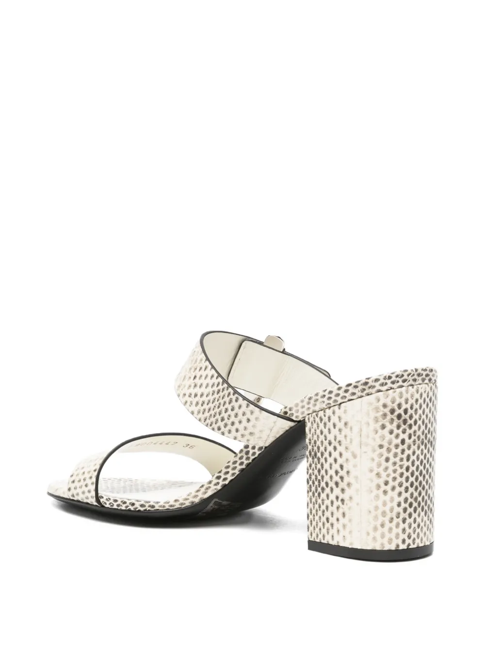 Emporio Armani snakeskin-effect buckle-strap sandals Beige