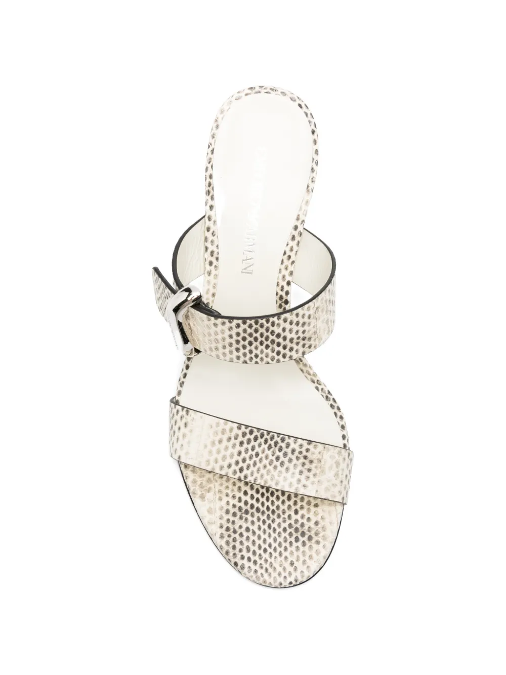 Emporio Armani snakeskin-effect buckle-strap sandals Beige