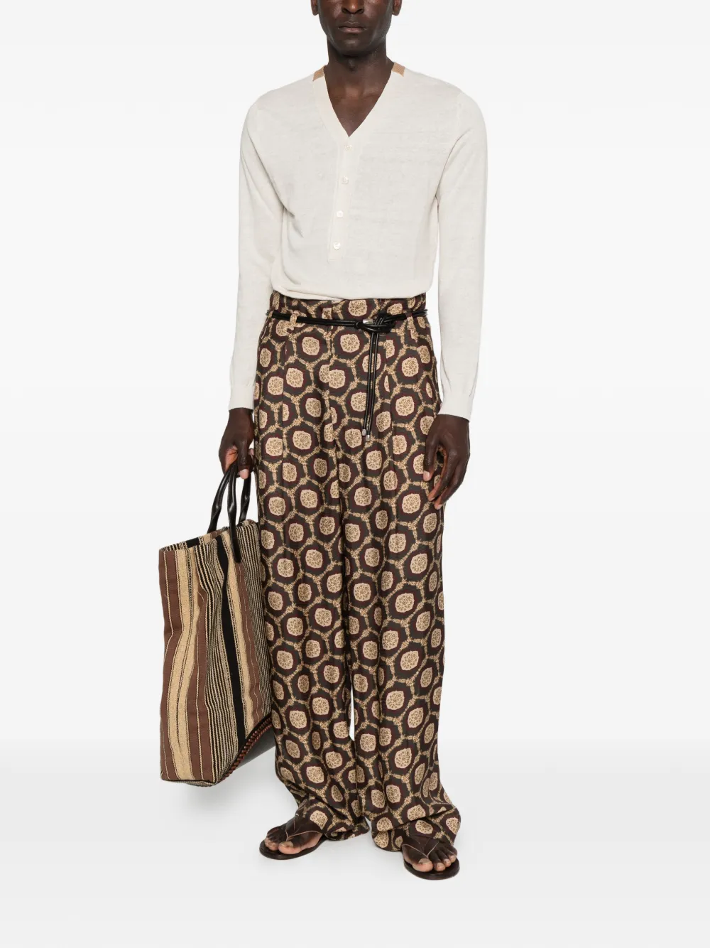 Emporio Armani Broek met print Bruin