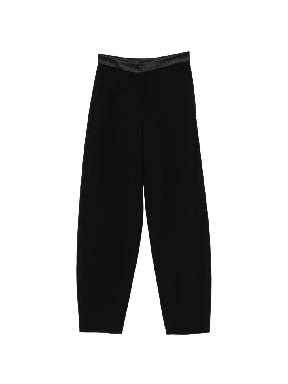 Emporio Armani satin-trim tapered trousers - Schwarz