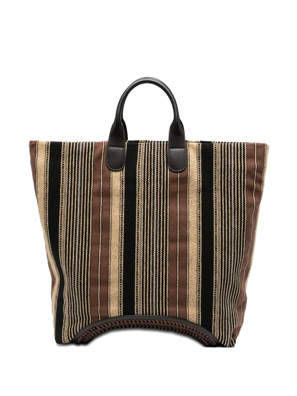 Emporio Armani striped-pattern tote bag - Brown