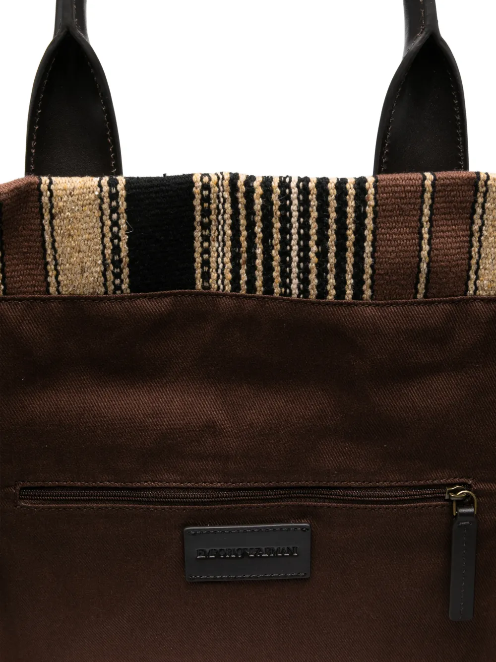 Emporio Armani Gestreepte shopper Bruin