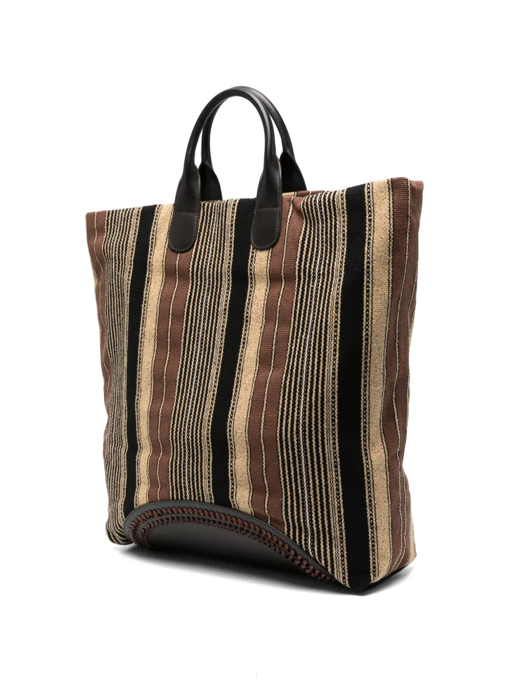 Emporio Armani Gestreepte shopper Bruin