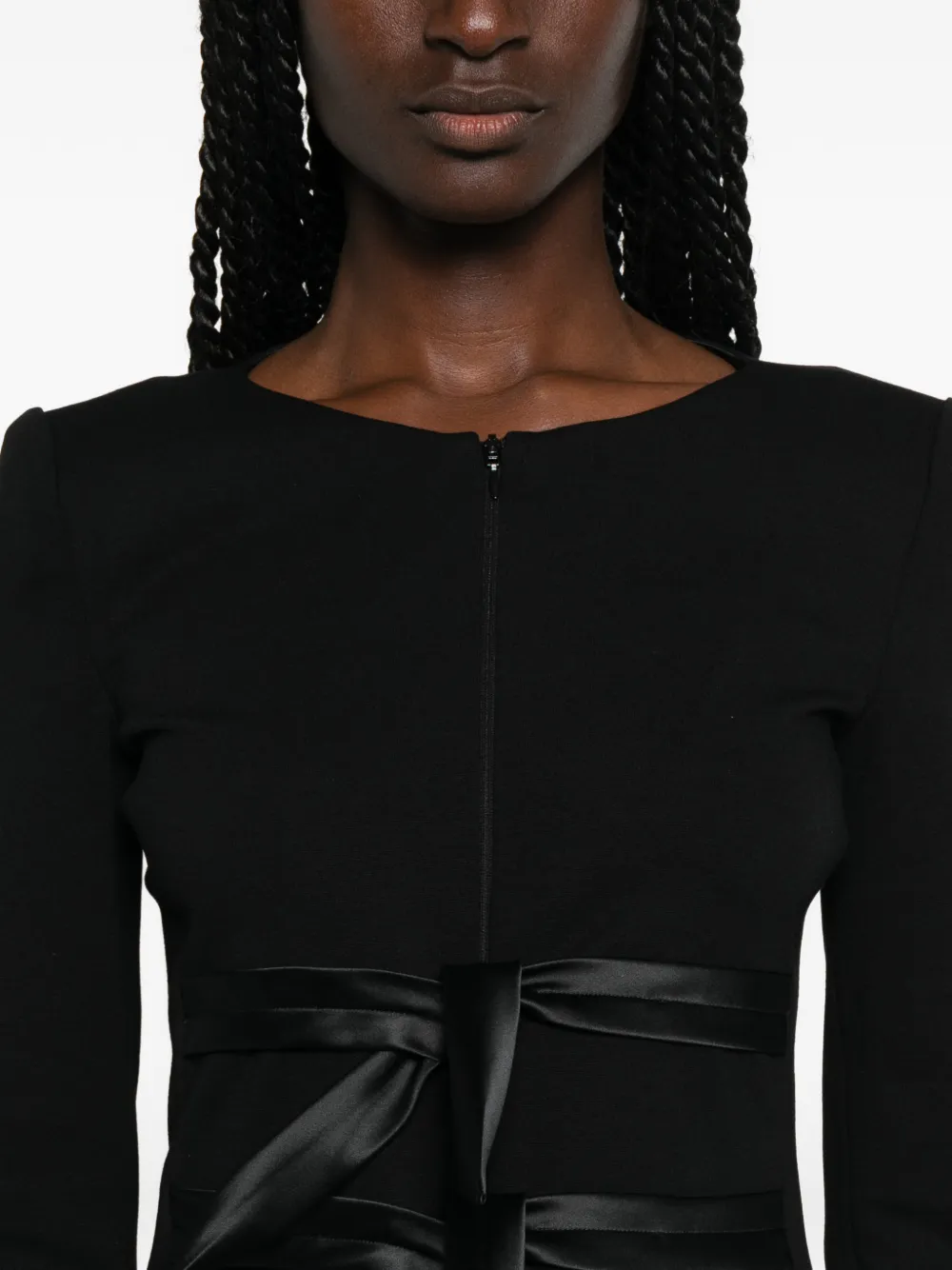 Emporio Armani Kraagloos jack met strikdetail Zwart