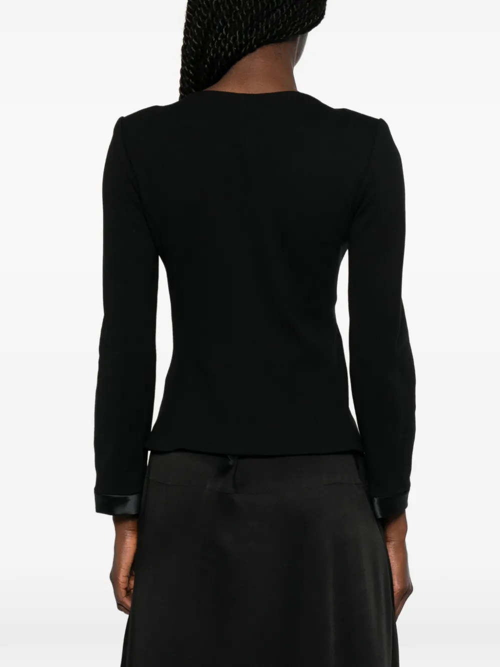 Emporio Armani Kraagloos jack met strikdetail Zwart