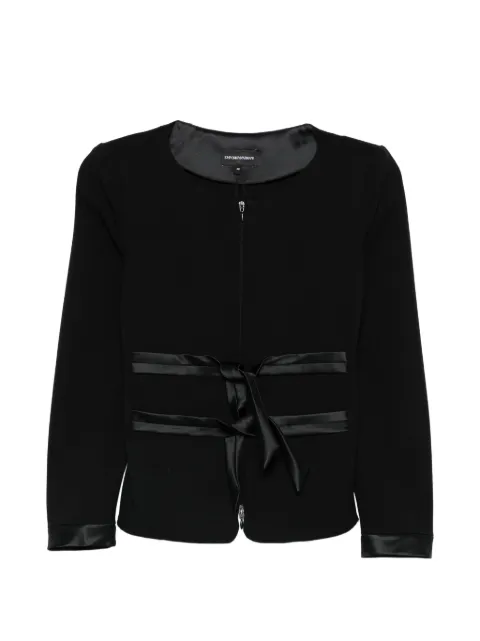 Emporio Armani chamarra sin cuello con detalle de moño