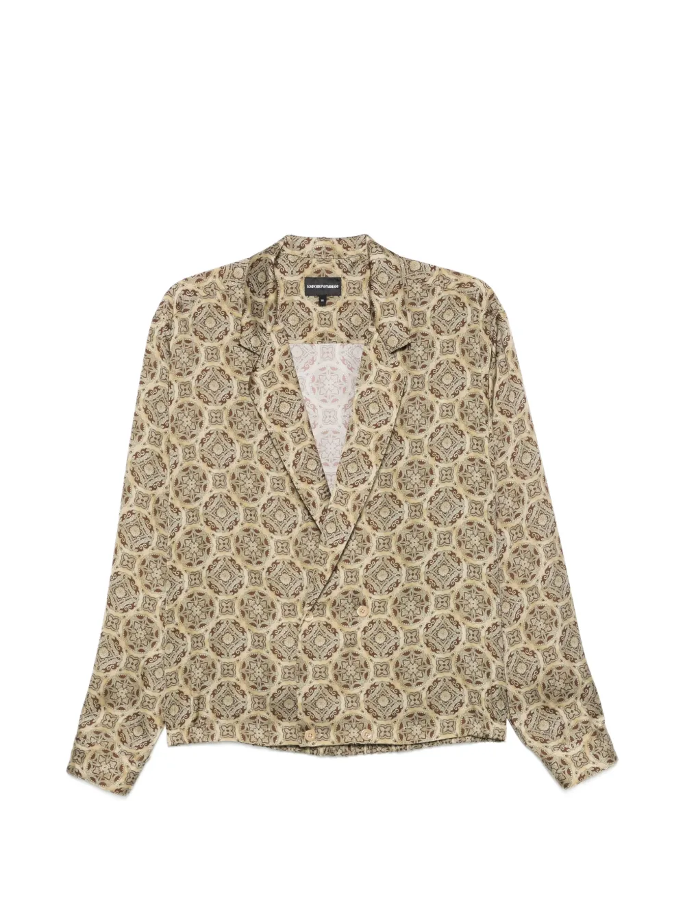 Emporio Armani geometric-print double-breasted shirt - Toni neutri