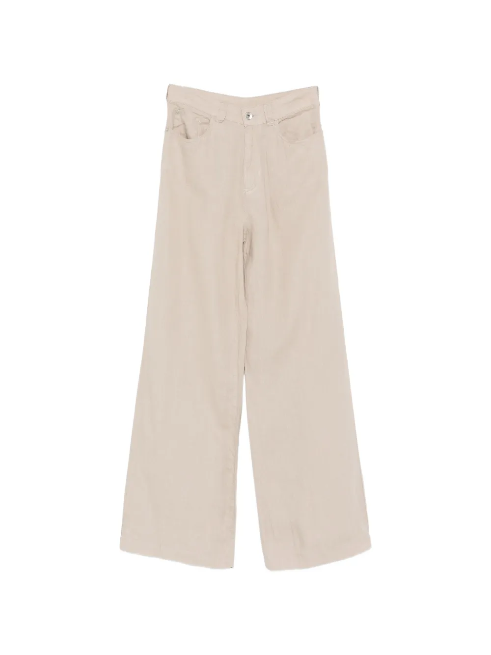 Emporio Armani logo-patch wide-leg trousers - Toni neutri