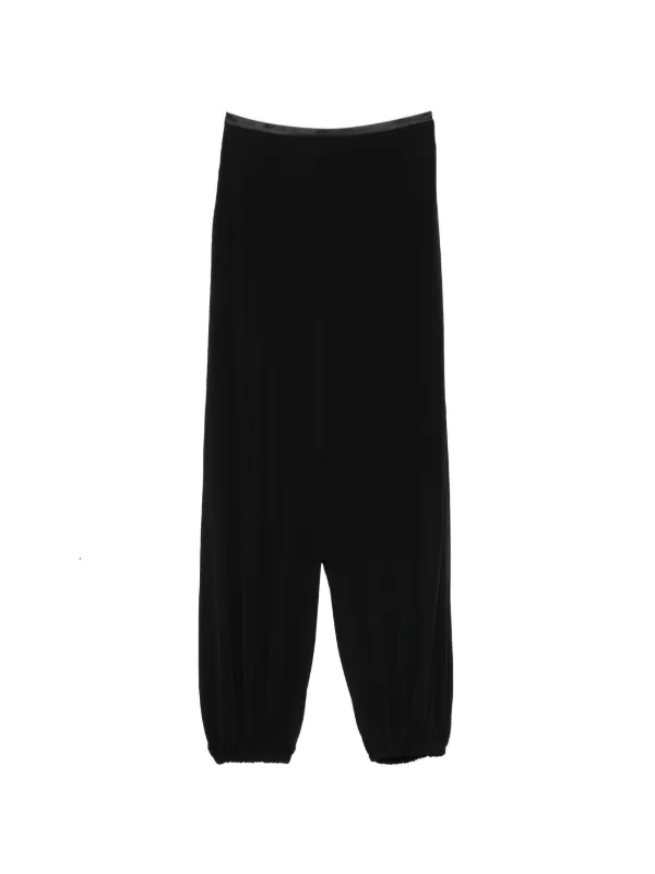 Emporio Armani Elasticated-cuff Trousers in Black