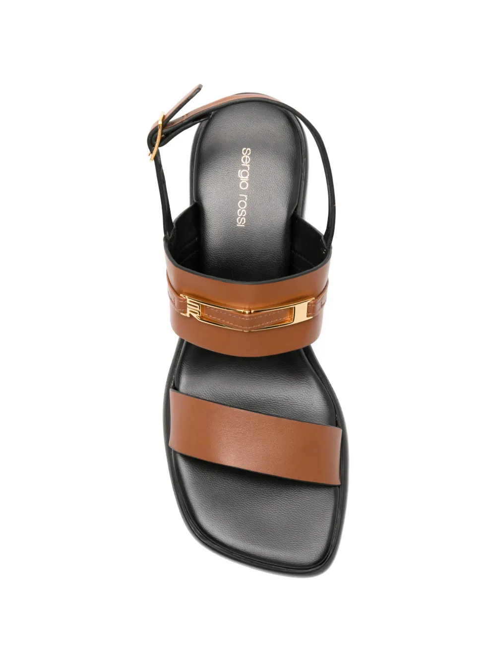 Sergio Rossi logo-plaque buckle-fastening sandals Beige