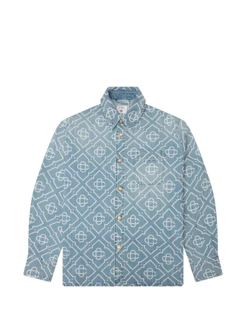 Casablanca pearl-embellished monogram shirt
