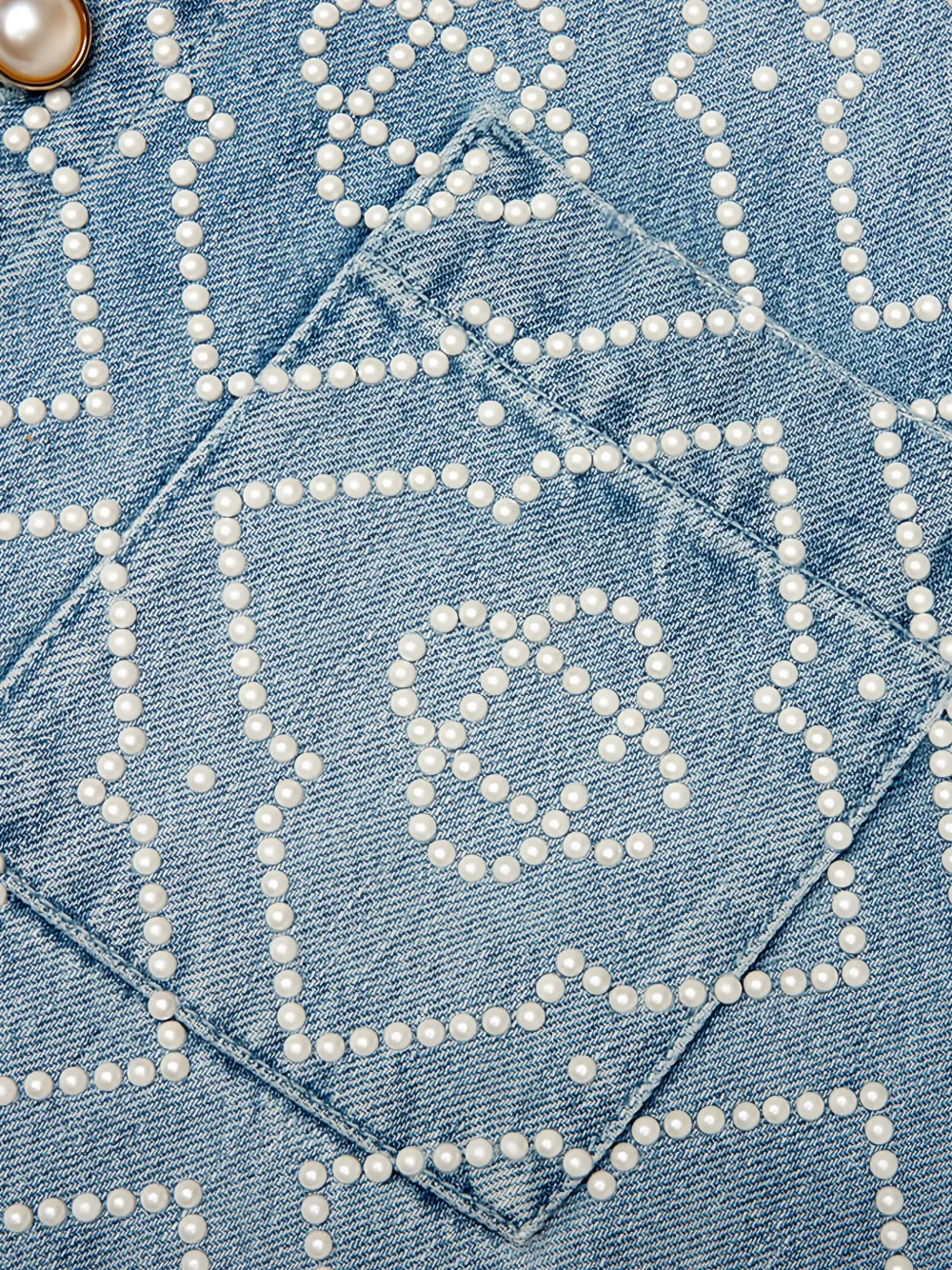 Casablanca Overhemd verfraaid met parels en monogram Blauw