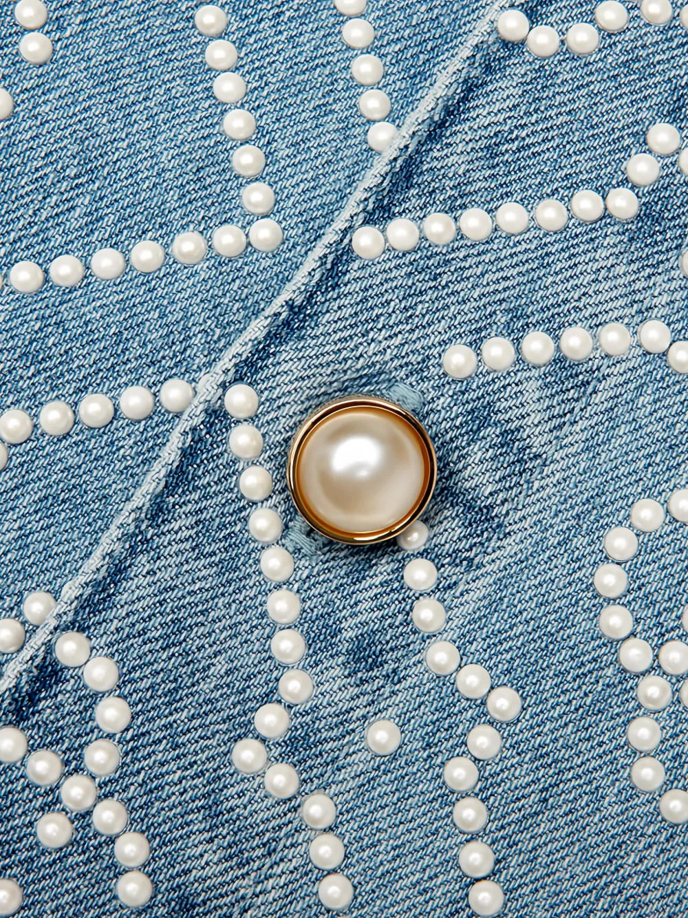 Casablanca Overhemd verfraaid met parels en monogram Blauw