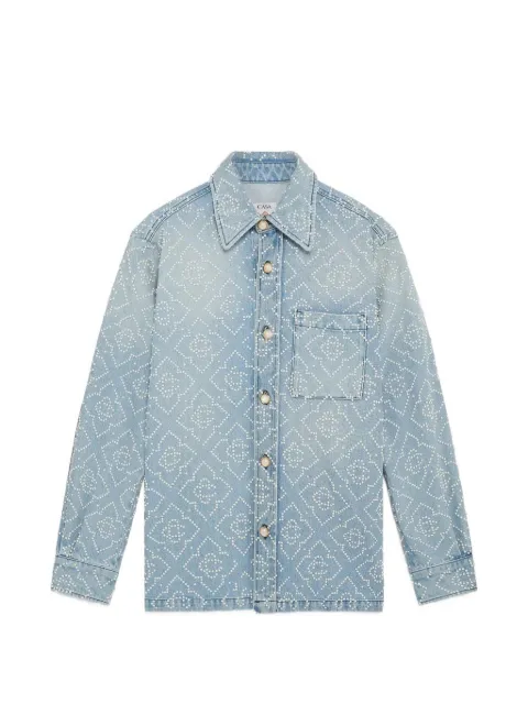 Casablanca pearl monogram long sleeve denim shirt