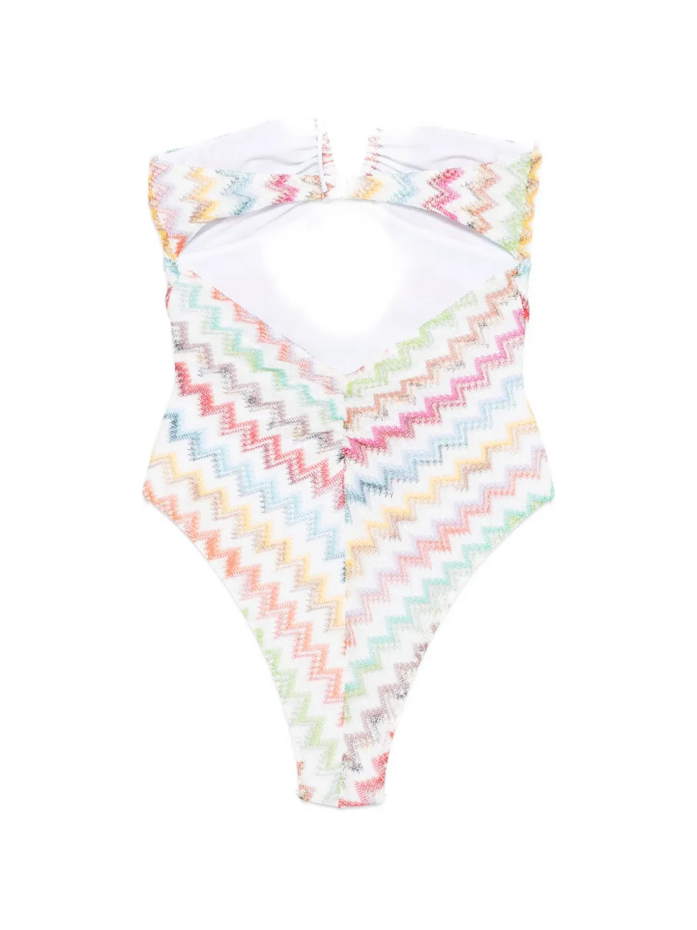 Missoni Badpak met halternek en zigzag-patroon Wit