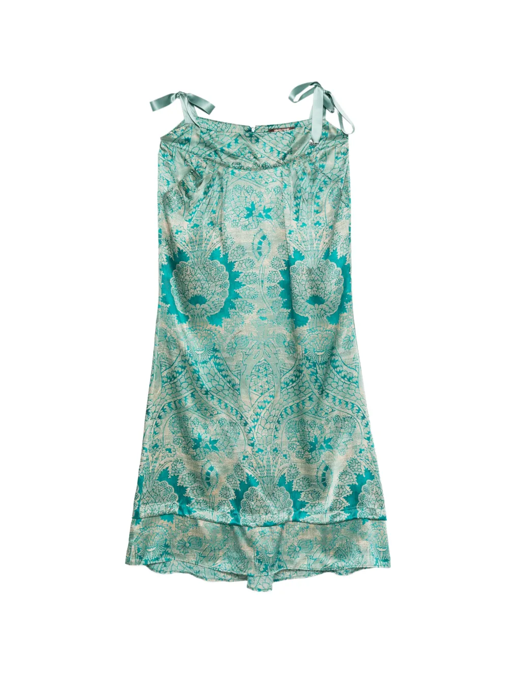 Roberto Cavalli Vintage 2000s floral-print silk midi dress - Blu