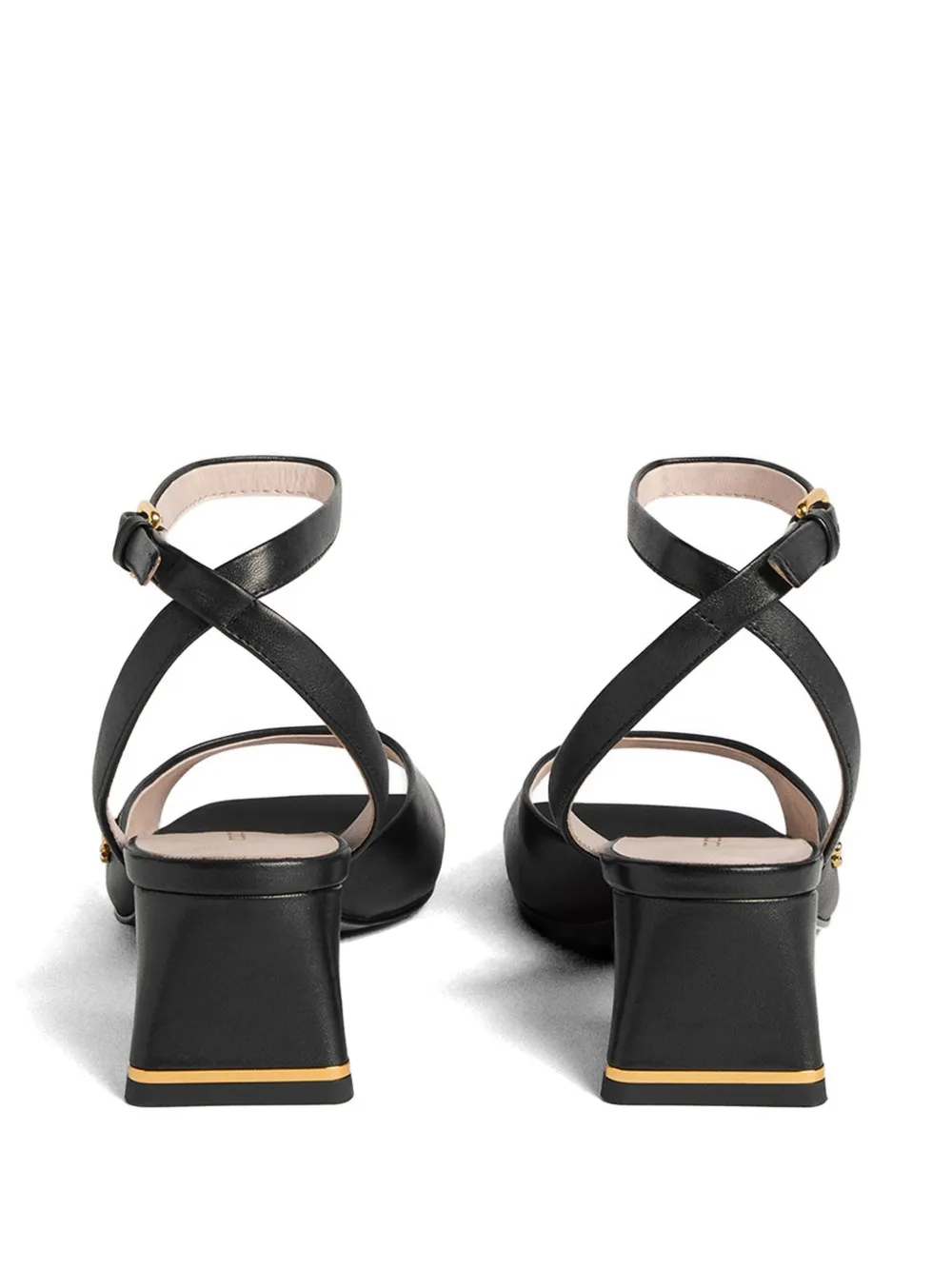 Coccinelle C-Everyday sandalen met enkelbandje en logoplakkaat Zwart