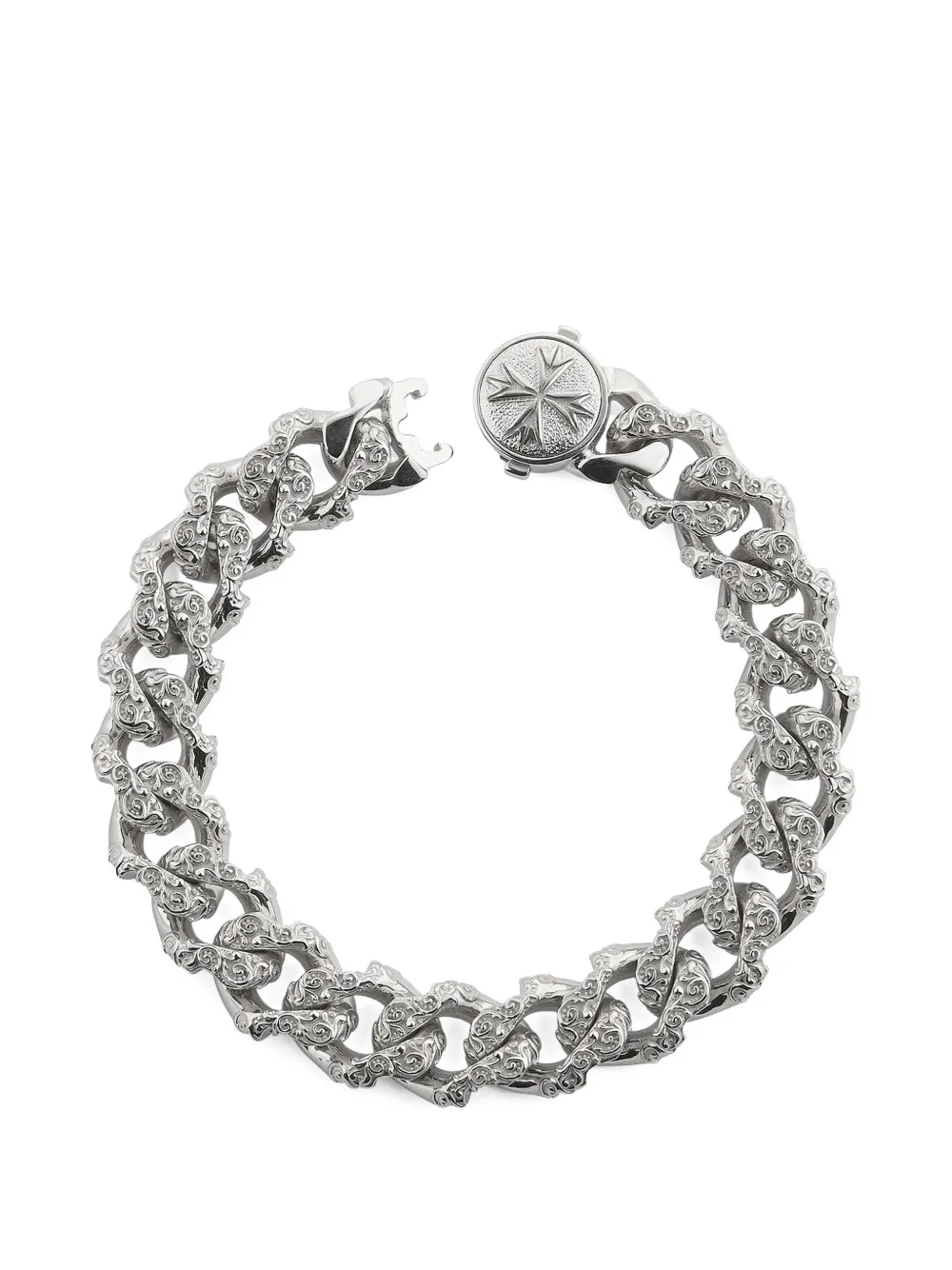 Emanuele Bicocchi Flourish curb-chain bracelet - Argento