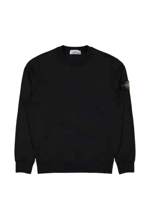 Stone Island logo-badge organic cotton sweatshirt