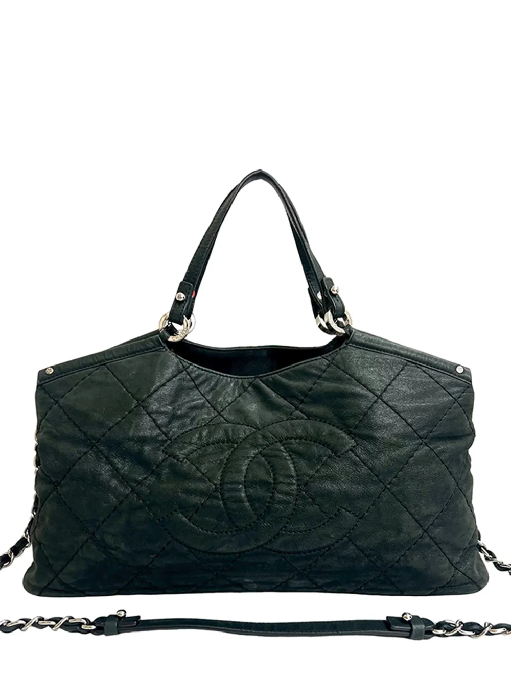 CHANEL Pre-Owned 2012 Small Iridescent Calfskin Sea Hit Tote satchel - Nero