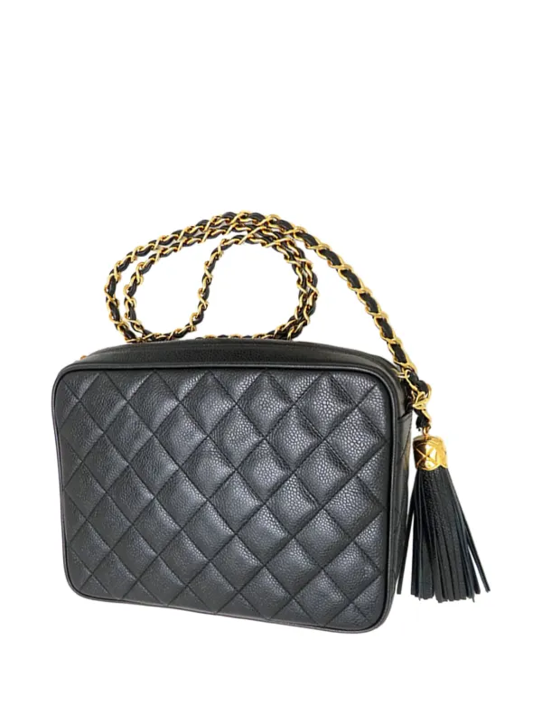 CHANEL Pre-Owned 1991-1994 CC Quilted Caviar Tassel Camera Bag