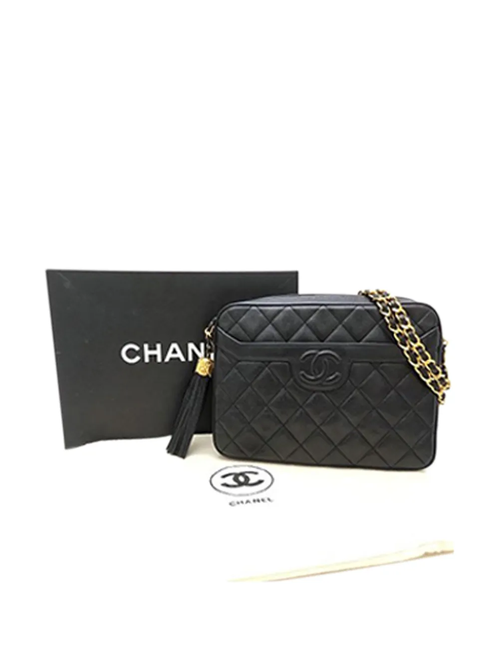 CHANEL Pre-Owned 1991-1994 CC Quilted Caviar Tassel Camera Bag