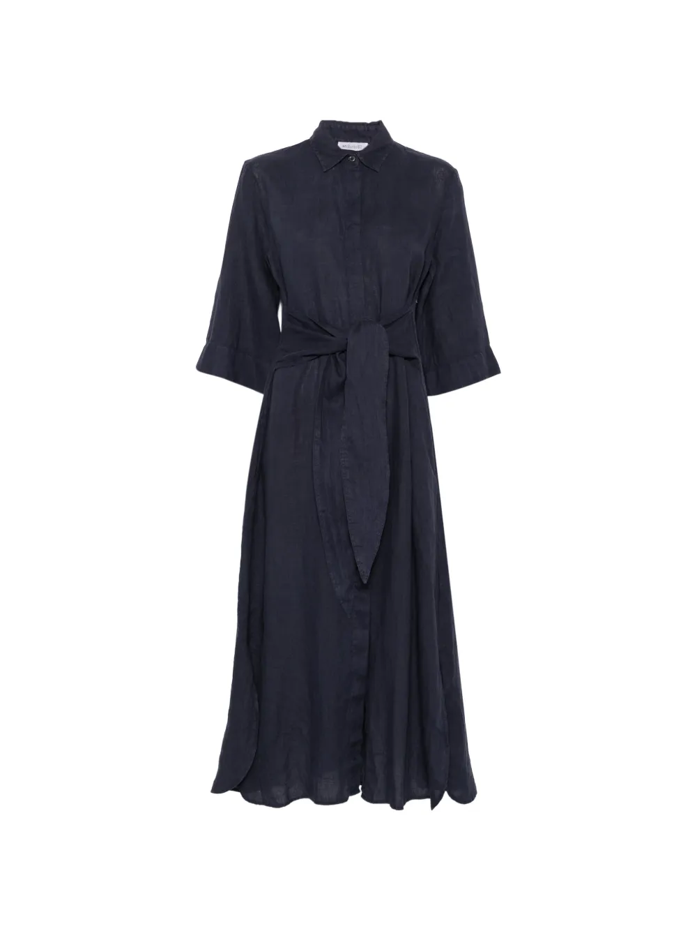 tie-waist shirt midi dress