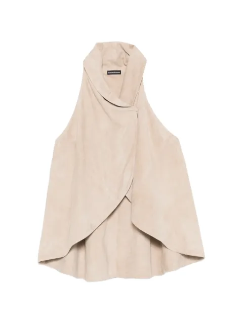 Emporio Armani top drapeado de piel