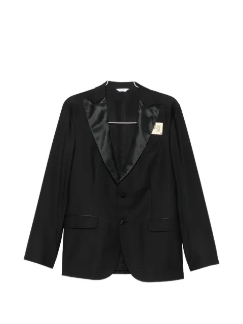 Boglioli satin-trim peak-lapel suit