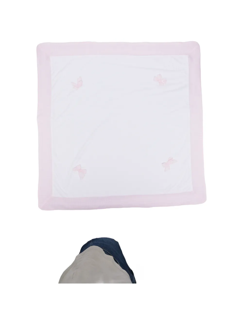 La Stupenderia bow-detail blanket - Bianco