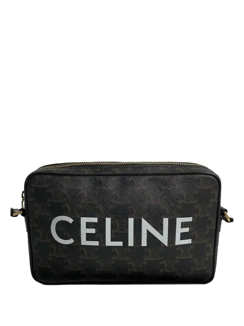 Celine Pre-Owned 2022 Medium Triomphe Coated Canvas Logo crossbody bag