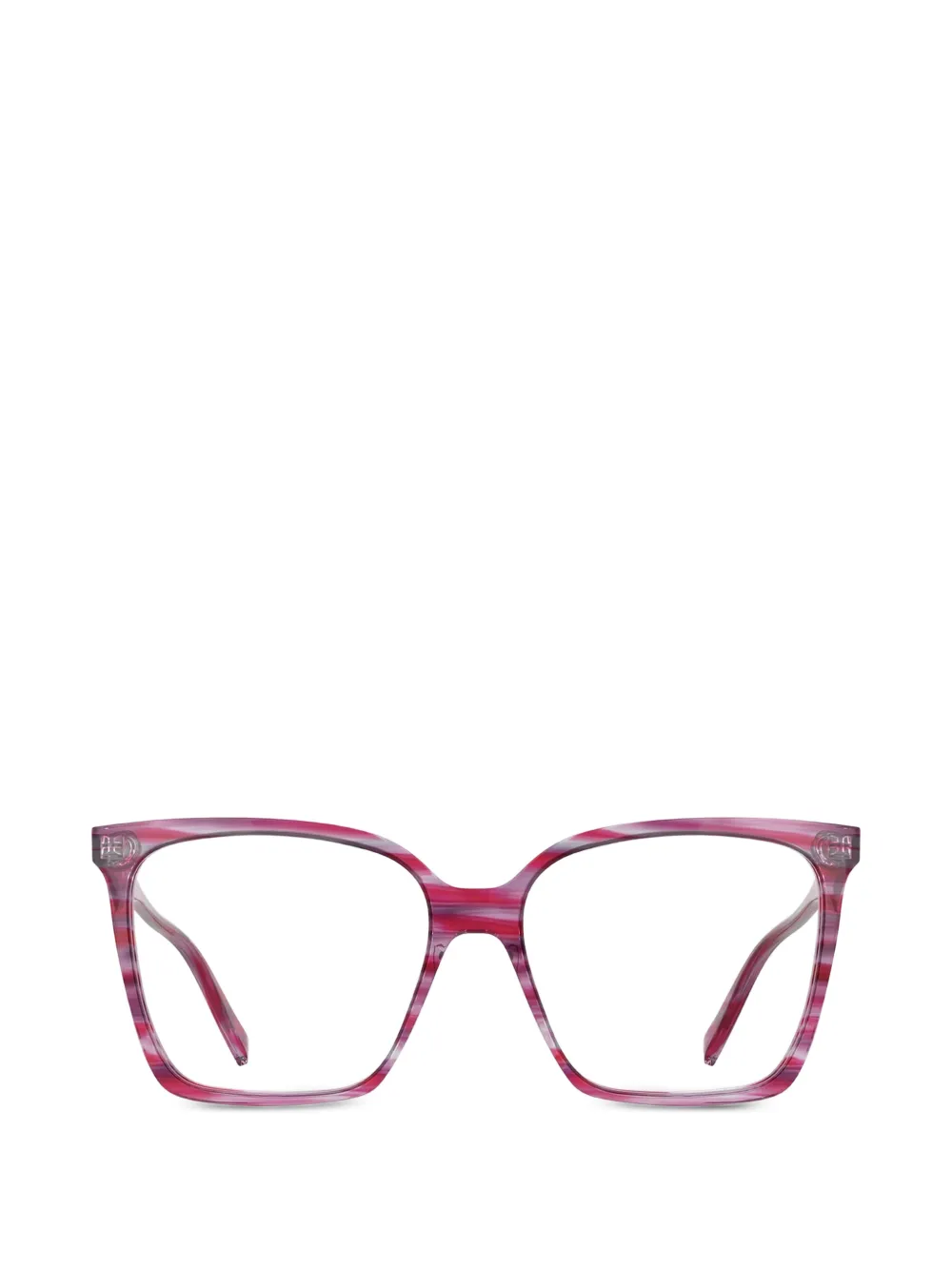 Karl Lagerfeld Gestreifte Brille mit eckigem Gestell - Rot