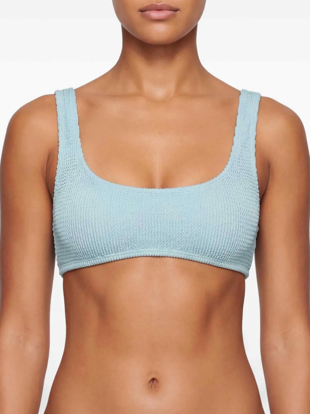 MC2 Saint Barth Naima lurex klassieke bralette met gekreukt effect Blauw