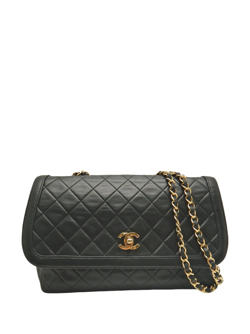 CHANEL Pre-Owned 1989-1991 CC Quilted Lambskin Single Flap crossbody bag - Nero
